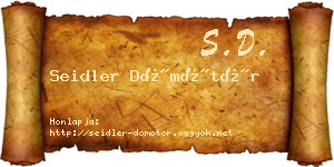 Seidler Dömötör névjegykártya